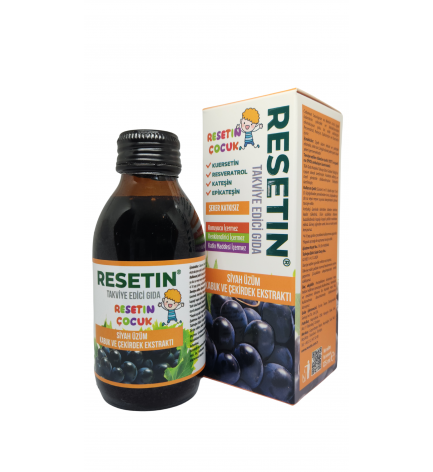 Resetin Çocuk 125 ML Siyah Üzüm Kabuk ve Çekirdek Ekstraktı Takviye Edici Gıda Resetin Çocuk 125 ML Siyah Üzüm Kabuk ve Çekirdek Ekstraktı Takviye Edici Gıda